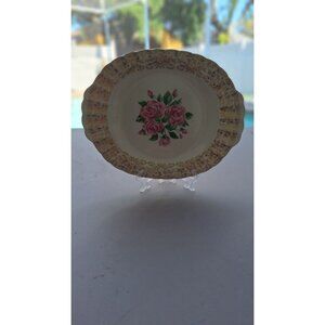 SEBRING POTTERY USA CHINA BOUQUET SERVING PLATTER B-48 22K GOLD 12"